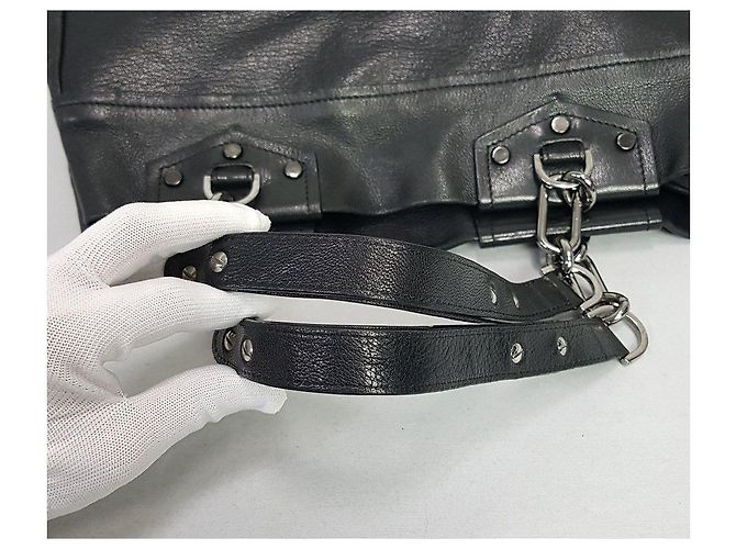 Lanvin Bolso de hombro de cuero negro - vista 6