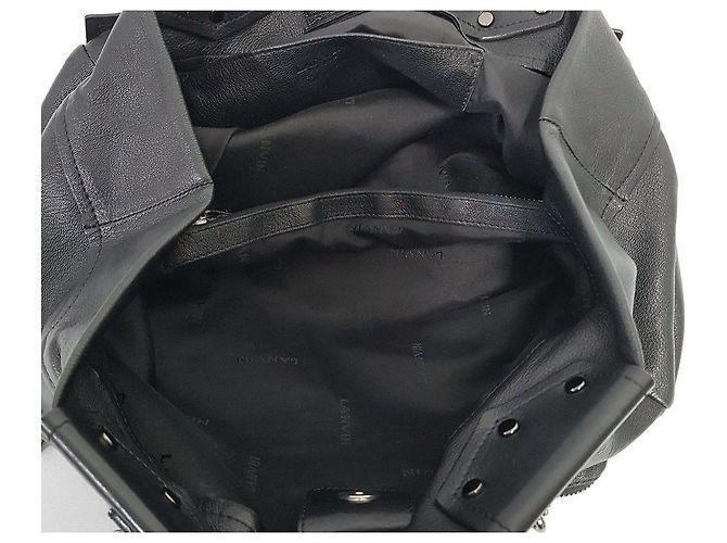 Lanvin Bolso de hombro de cuero negro - vista 9