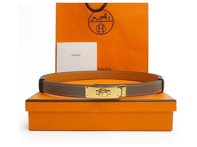 Hermès Kelly Gürtel Etoupe Gold Epsom Komplettset Geschenk Golden - Ansicht 2