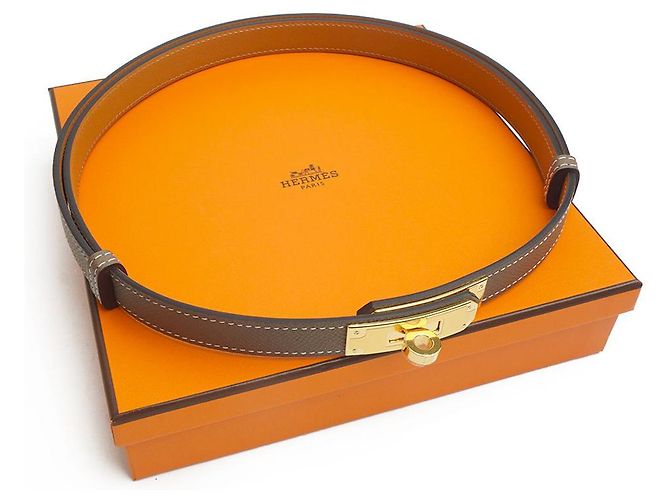 Hermès Kelly Gürtel Etoupe Gold Epsom Komplettset Geschenk Golden - Ansicht 3