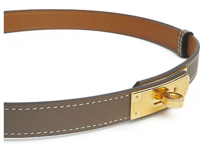 Hermès Kelly Gürtel Etoupe Gold Epsom Komplettset Geschenk Golden - Ansicht 6