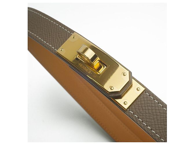Hermès Kelly Gürtel Etoupe Gold Epsom Komplettset Geschenk Golden - Ansicht 7