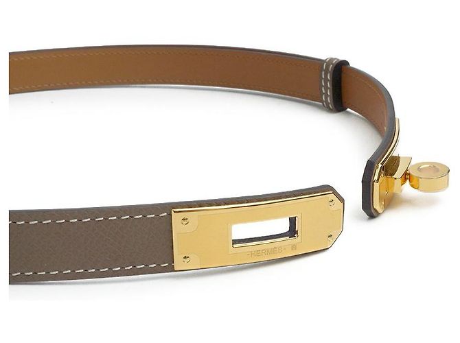 Hermès Kelly Gürtel Etoupe Gold Epsom Komplettset Geschenk Golden - Ansicht 8