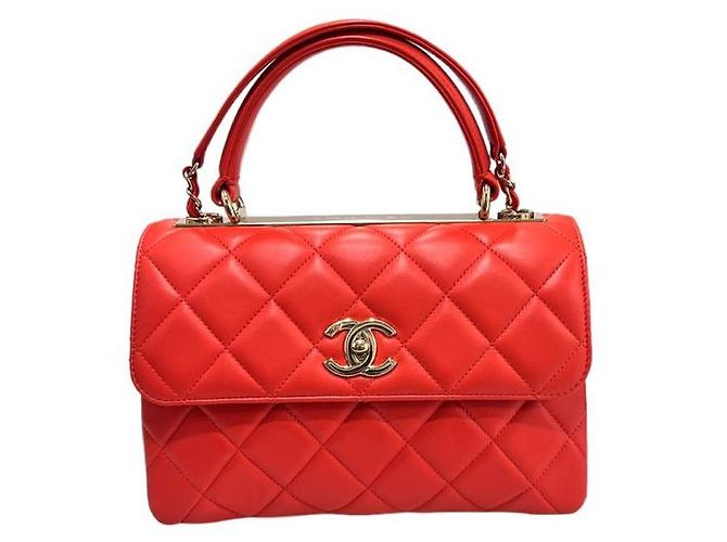 Trendy CC Chanel Borsa a spalla CC Small alla moda in pelle di agnello rossa Rosso - vista 2