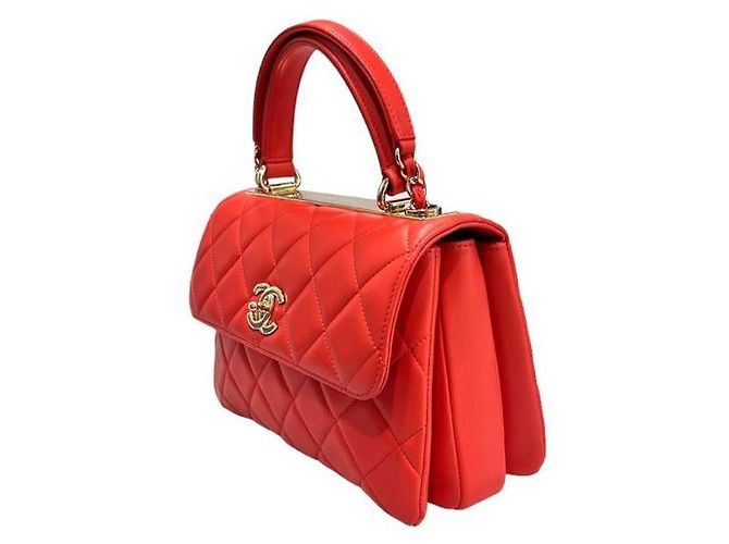 Trendy CC Chanel Borsa a spalla CC Small alla moda in pelle di agnello rossa Rosso - vista 3