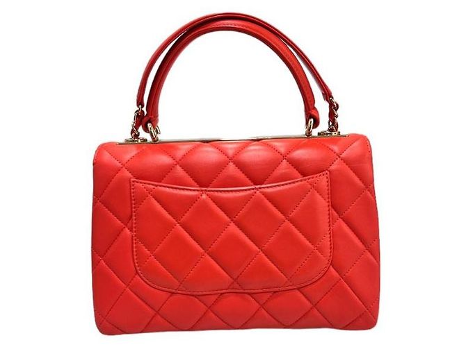 Trendy CC Chanel Borsa a spalla CC Small alla moda in pelle di agnello rossa Rosso - vista 4