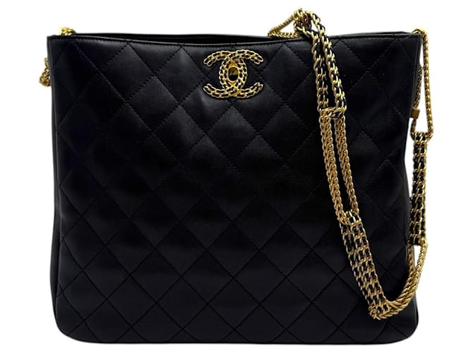 Chanel Borsa a Spalla Hippy Chain Nera Nero - vista 2