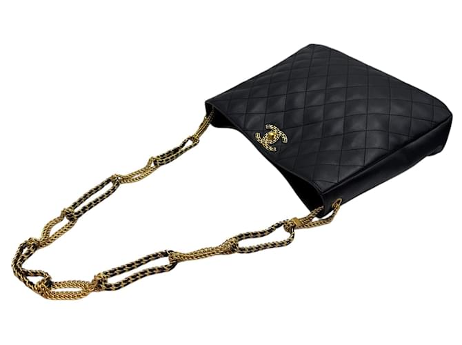 Chanel Borsa a Spalla Hippy Chain Nera Nero - vista 7