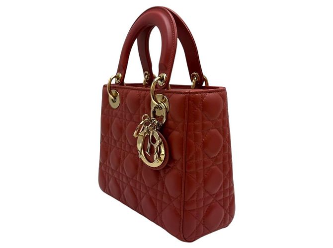 Dior Borsa tote Lady Cannage piccola corallo Arancione - vista 3