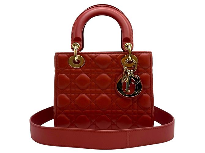 Dior Borsa tote Lady Cannage piccola corallo Arancione - vista 5