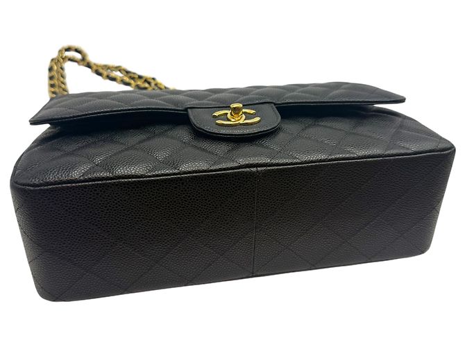 Chanel Borsa a spalla Caviar Classic grande nera e oro Nero - vista 5