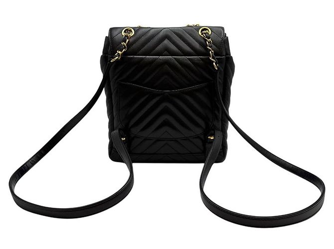 Chanel Zaino Urban Spirit in agnello Chevron nero - vista 4