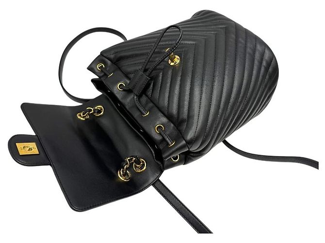 Chanel Zaino Urban Spirit in agnello Chevron nero - vista 7