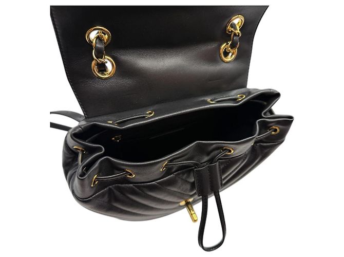 Chanel Zaino Urban Spirit in agnello Chevron nero - vista 8