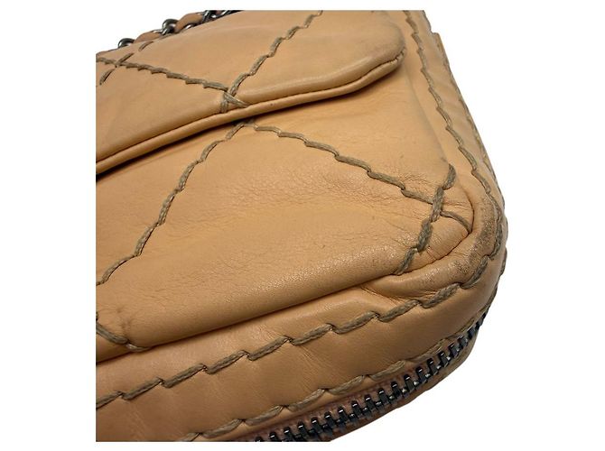Chanel Borsa con patta e zip Wild Stitch beige Marrone - vista 8