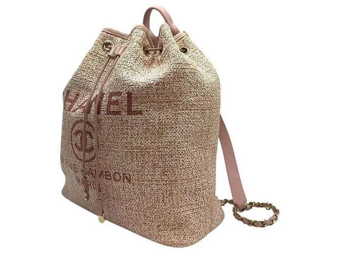 Chanel Zaino a secchiello con coulisse Deauville rosa - vista 3