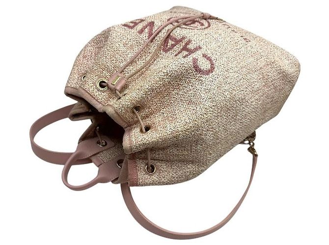 Chanel Zaino a secchiello con coulisse Deauville rosa - vista 6