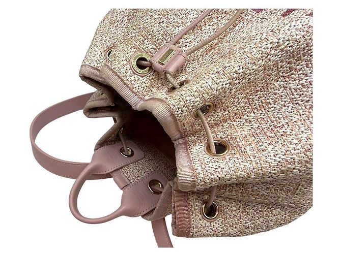 Chanel Zaino a secchiello con coulisse Deauville rosa - vista 7