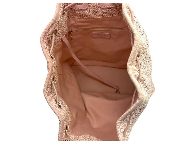 Chanel Zaino a secchiello con coulisse Deauville rosa - vista 8