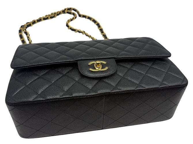 Chanel Borsa flap classica grande in caviale con chip integrato nera Nero - vista 5