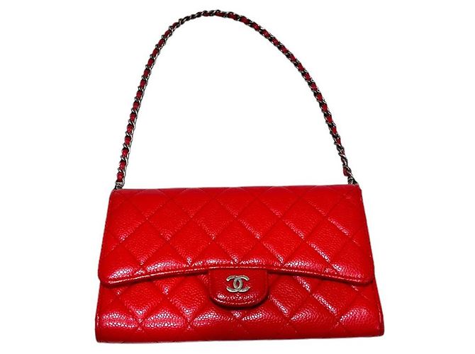 Chanel Damentasche Caviar Flap WOC aus antikem Stahlrot - Ansicht 6