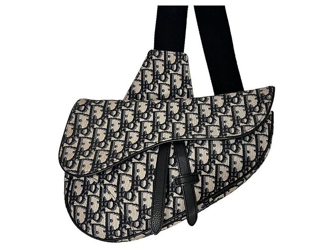 Saddle Dior Borsa a tracolla Oblique per uomo Blu - vista 2