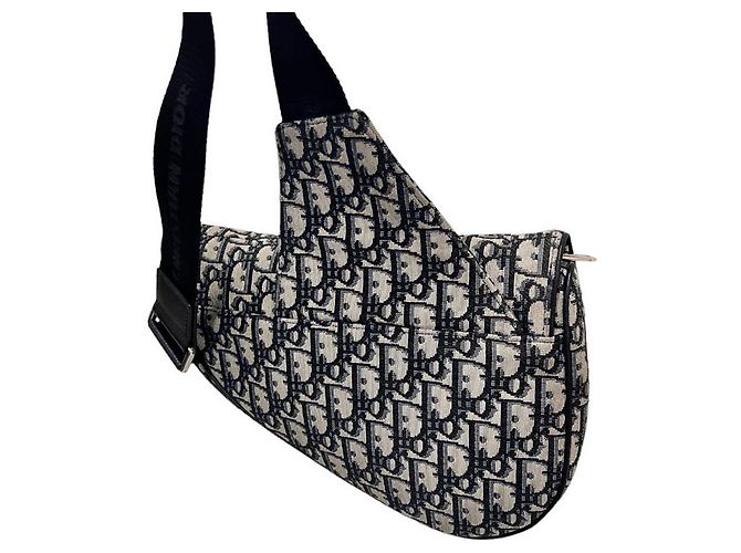 Saddle Dior Borsa a tracolla Oblique per uomo Blu - vista 3
