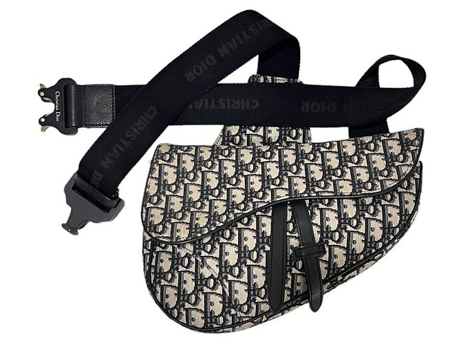 Saddle Dior Borsa a tracolla Oblique per uomo Blu - vista 4