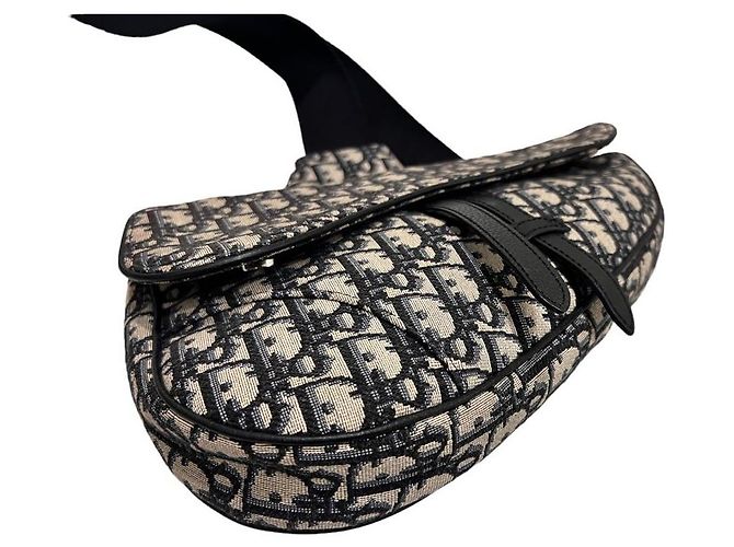 Saddle Dior Borsa a tracolla Oblique per uomo Blu - vista 5