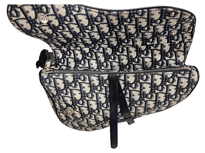 Saddle Dior Borsa a tracolla Oblique per uomo Blu - vista 6