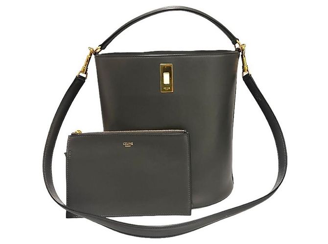 Céline Borsa a secchiello in pelle di vitello liscia Marrone - vista 2