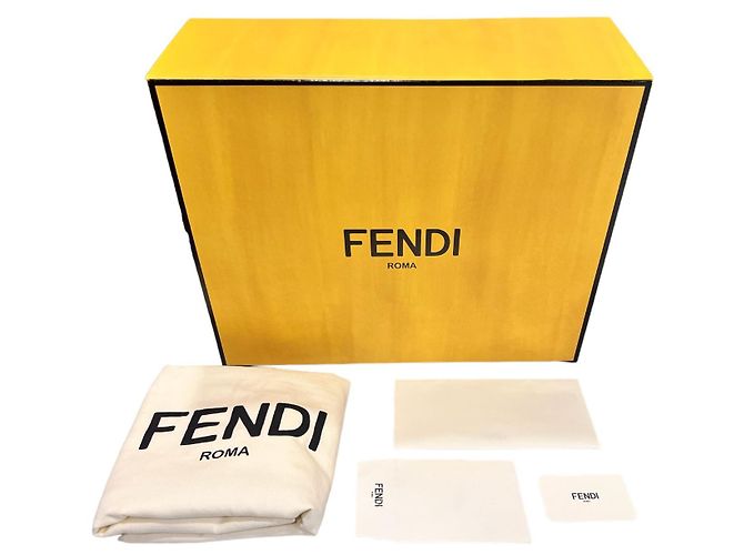 Fendi Borsa Tote e Borsa a Spalla FF Peekaboo in Tessuto Bianco - vista 11