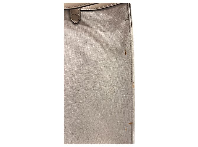 Fendi Borsa Tote e Borsa a Spalla FF Peekaboo in Tessuto Bianco - vista 9