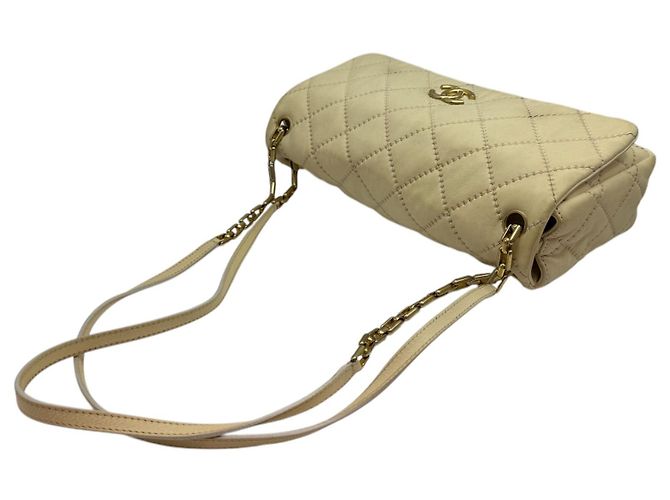 Chanel Wild Stitch Schultertasche mit Klappe und zwei Taschen in Elfenbein Weiß - Ansicht 6