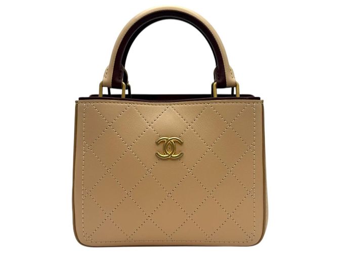 Chanel Mini Tote Bag mit Griff aus Bullskin in Beige der Saison Braun - Ansicht 2