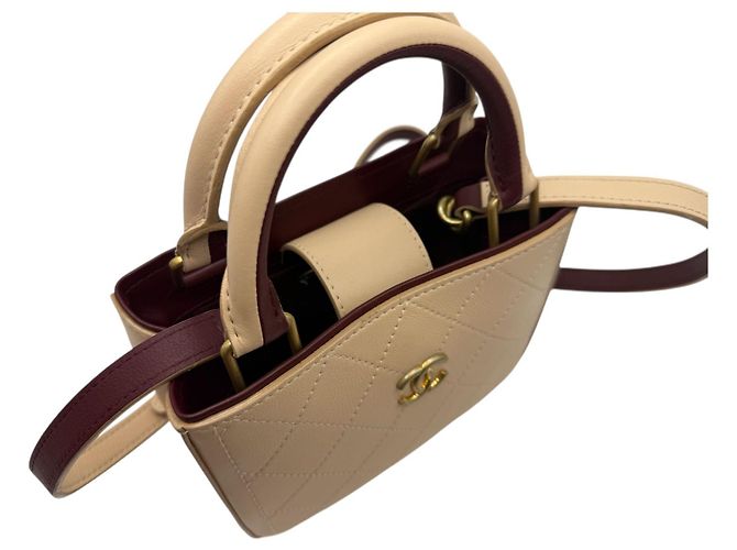 Chanel Mini Tote Bag mit Griff aus Bullskin in Beige der Saison Braun - Ansicht 6