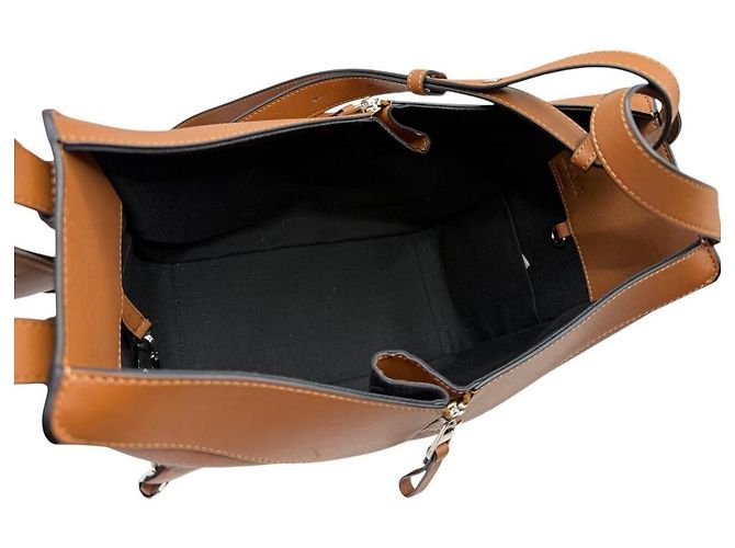 Loewe Borsa tote piccola Anagram Hammock Marrone - vista 8