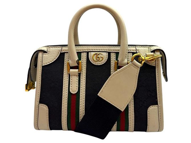 Gucci Borsa Tote Mini Bauletto Top Handle GG Bianco - vista 10