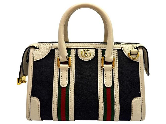 Gucci Borsa Tote Mini Bauletto Top Handle GG Bianco - vista 2