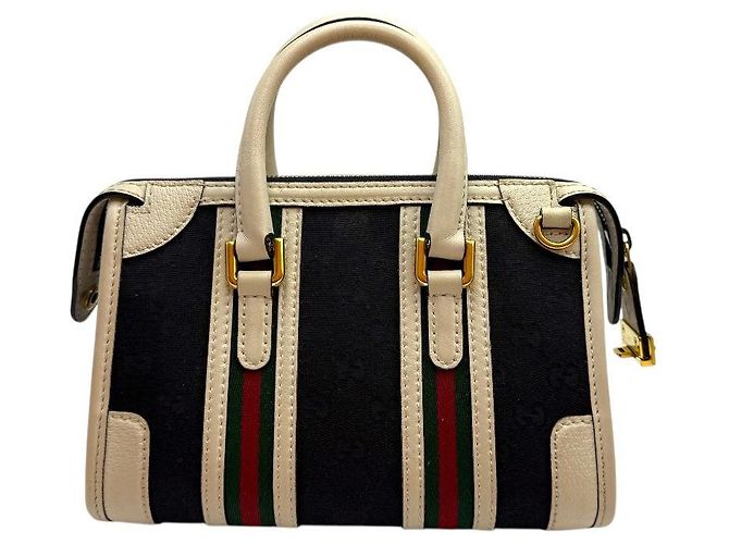 Gucci Borsa Tote Mini Bauletto Top Handle GG Bianco - vista 4