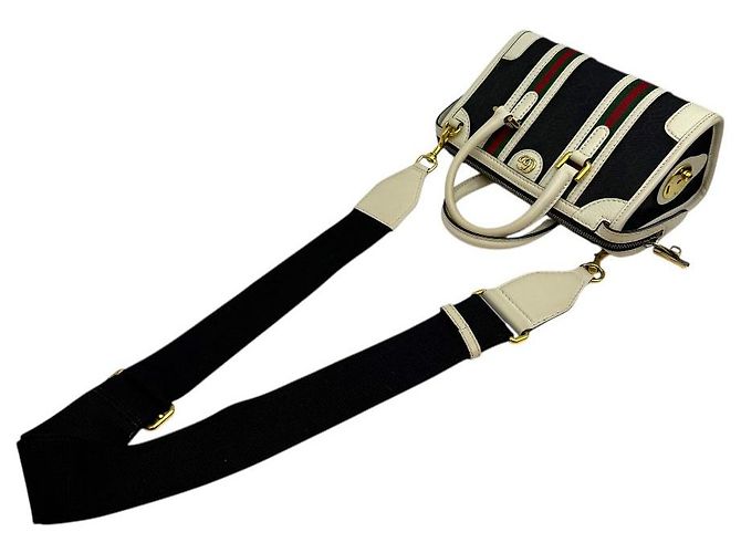 Gucci Borsa Tote Mini Bauletto Top Handle GG Bianco - vista 6