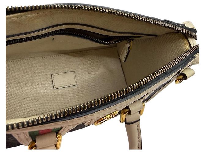 Gucci Borsa Tote Mini Bauletto Top Handle GG Bianco - vista 9