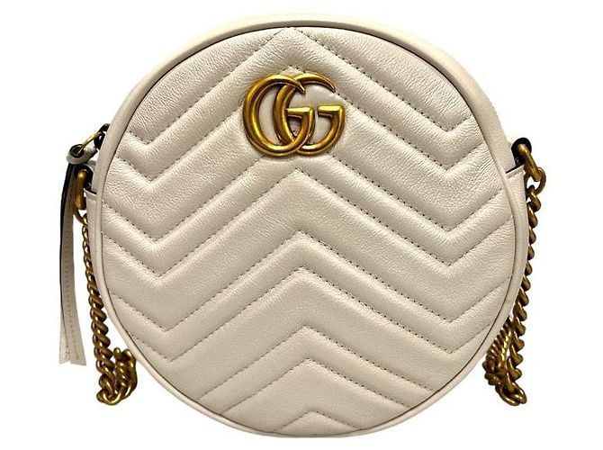 Gucci Bolso de hombro redondo mini GG Blanco - vista 2