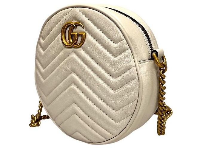 Gucci Bolso de hombro redondo mini GG Blanco - vista 3