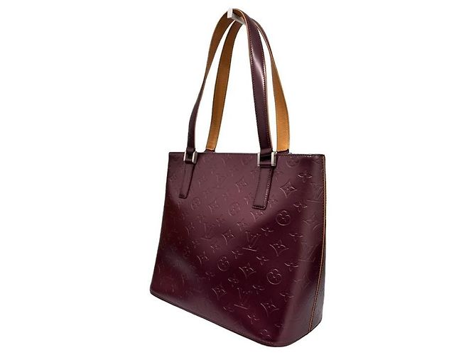 Louis Vuitton Borsa Tote Stockton Monogram Bordeaux Rosso - vista 3