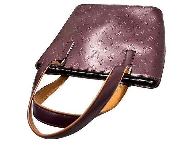 Louis Vuitton Borsa Tote Stockton Monogram Bordeaux Rosso - vista 6