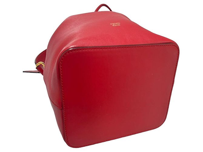 Fendi Borsa a secchiello in pelle Montrezo Rosso - vista 6