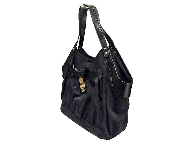 Fendi FF Logo Juka Canvas Tote Bag Schwarz - Ansicht 3