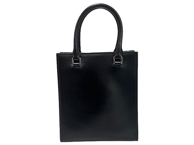 Prada Triangle Logo Leather Mini Crossbody Bag Black - view 4