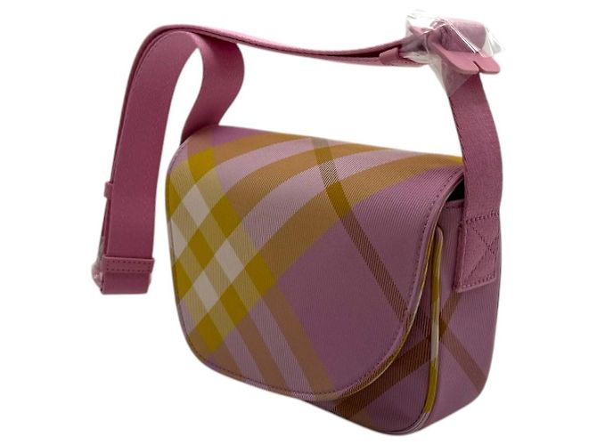 Burberry Controlla la Mini Borsa Messenger Rosa - vista 3